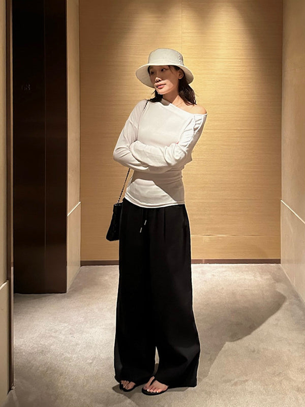 Asymmetric Button Long Sleeve Top R31149