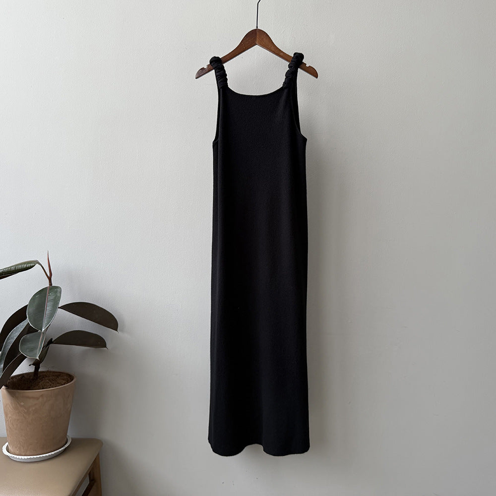 U-neck Knitted Suspender Skirt RH013000
