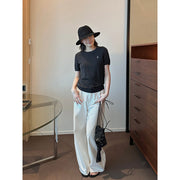 Embroidered Round Neck Knit Top R31170