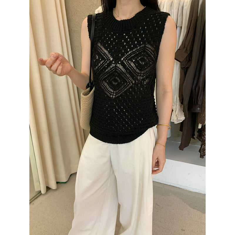 Hollow Crochet Knit Vest R31166