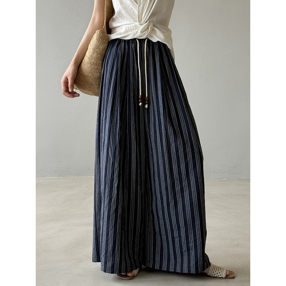 Vertical Striped Wide-leg Slacks RH013006