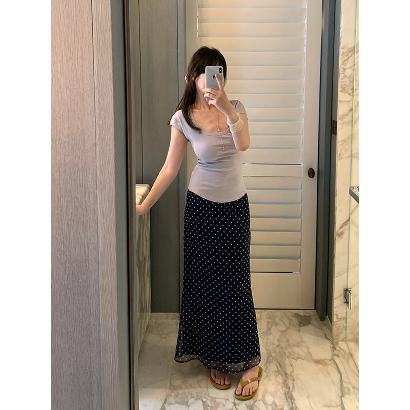 Solid Square Neck T-shirt R31104
