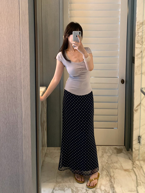 Solid Square Neck T-shirt R31104