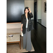 Matte PU Leather Blazer R31134