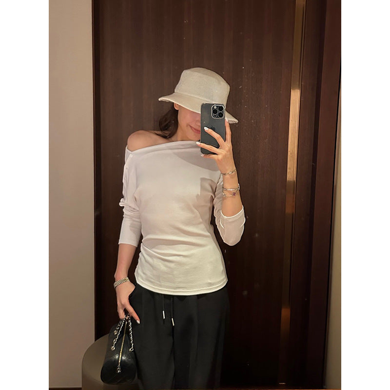 Asymmetric Button Long Sleeve Top R31149