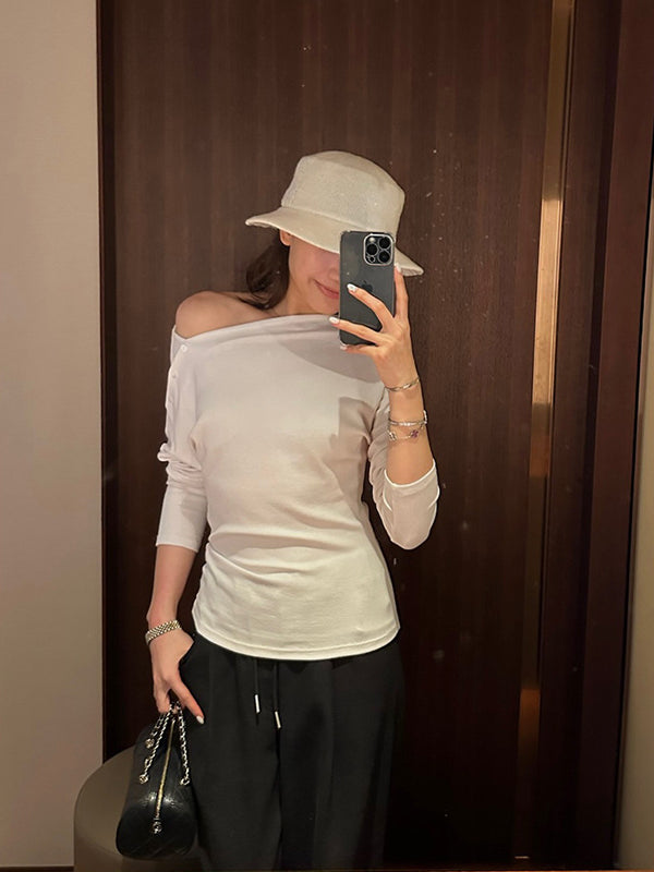 Asymmetric Button Long Sleeve Top R31149