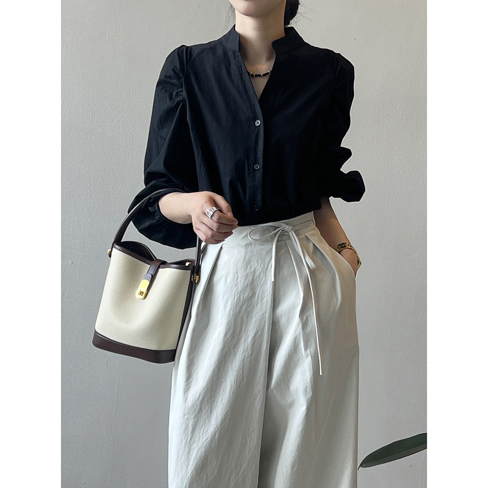 Stand-up Collar Shirt Women RH012972