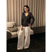 Side Pleat Design High-Waisted Slimming Jeans R31126