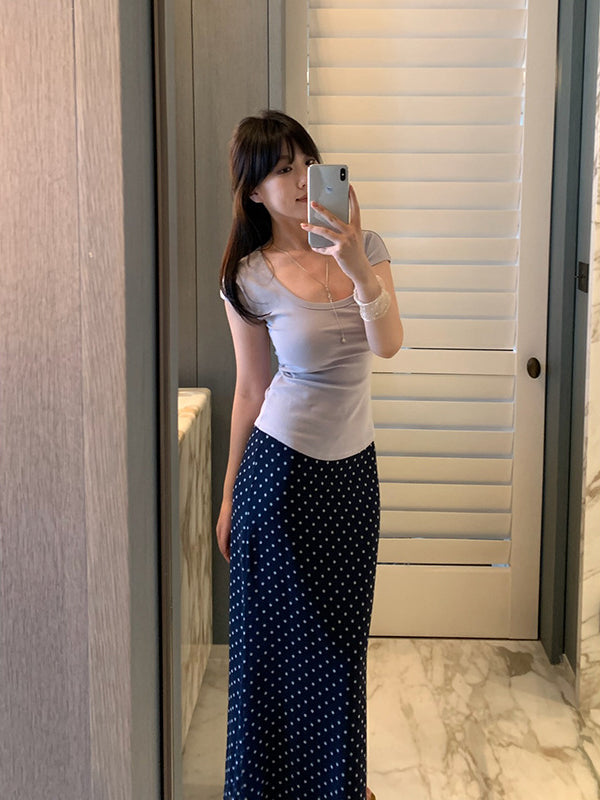 Solid Square Neck T-shirt R31104