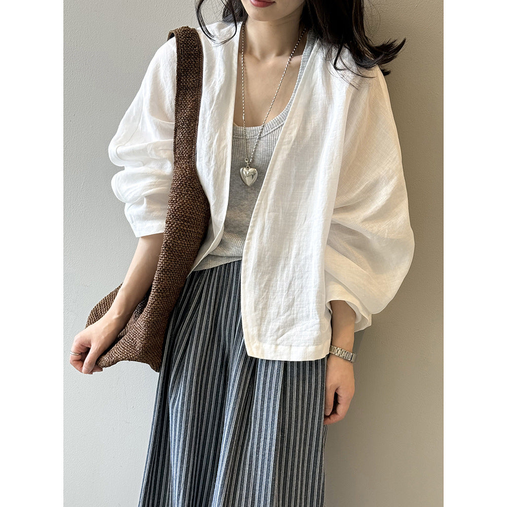 Ramie Long-sleeved Cardigan Jacket RH012940