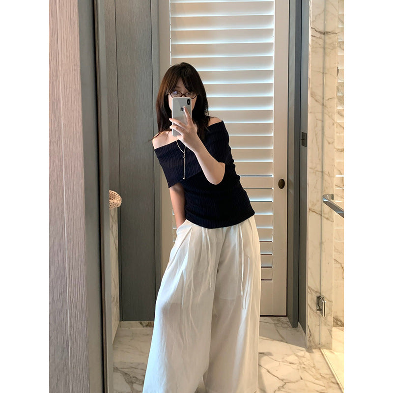 Off-Shoulder Wool Knit Top R31154