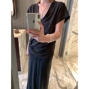 Marled Linen V-neck T-shirt R31133