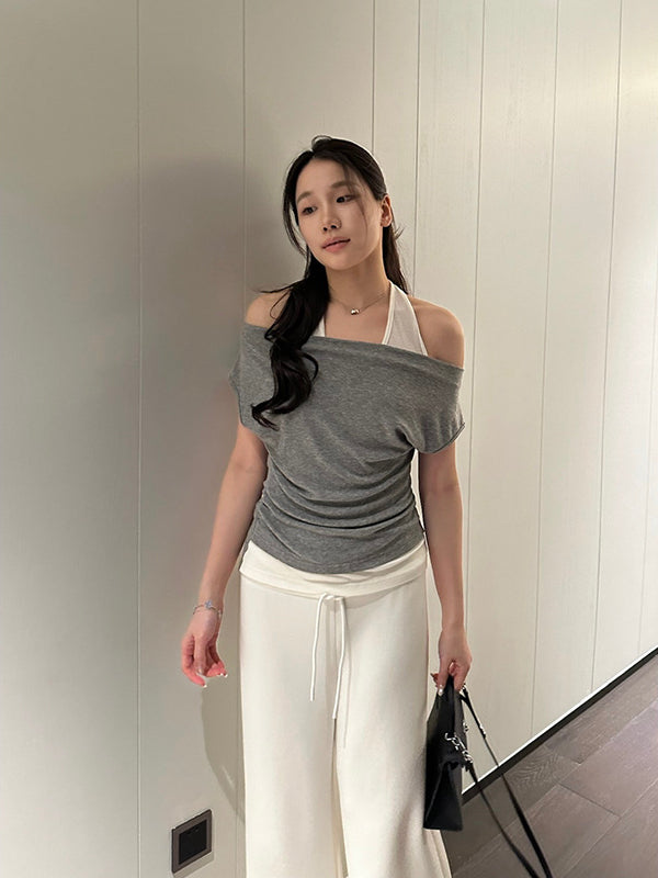 Halter Color Block T-shirt R31105