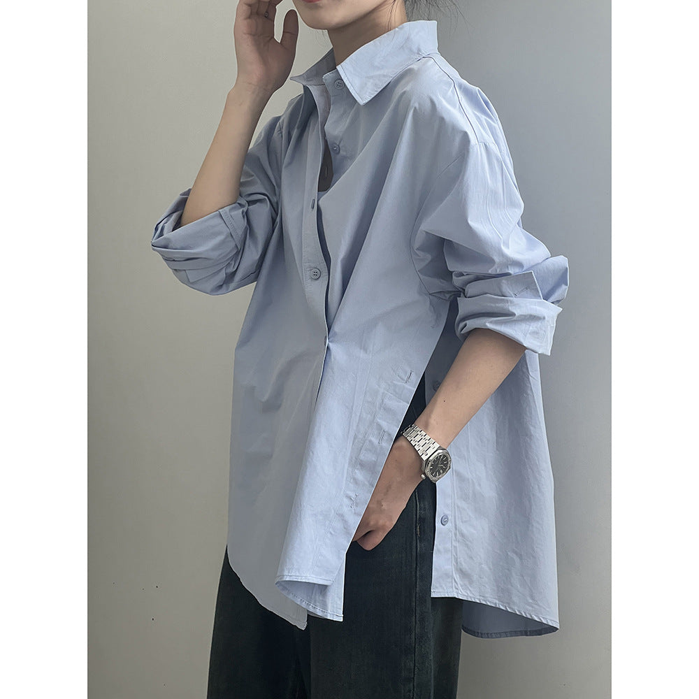 Split Fork Diagonal Button Shirt RH012947
