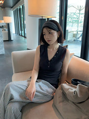 Button V-Neck Knit Vest R31165