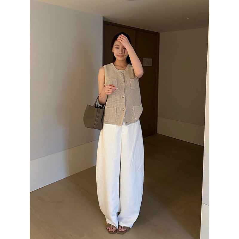 Buttoned Knit Vest R31173