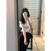 Marled Linen V-neck T-shirt R31133