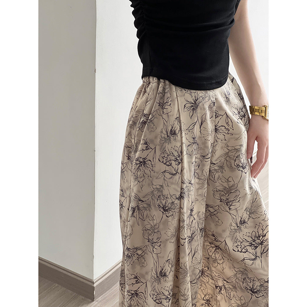 Ink Print Wide Leg Pants RH013008