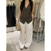 Linen Striped Vest R31118