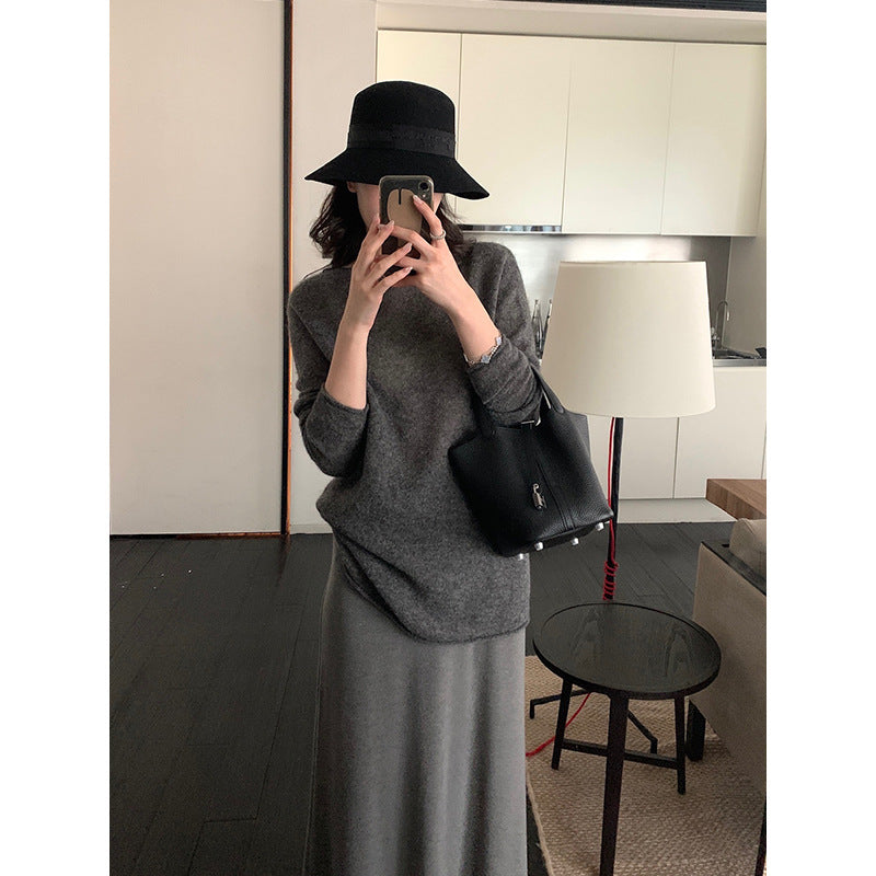 Mohair Round Neck Knit Top R31178