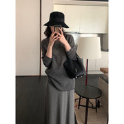 Mohair Round Neck Knit Top R31178