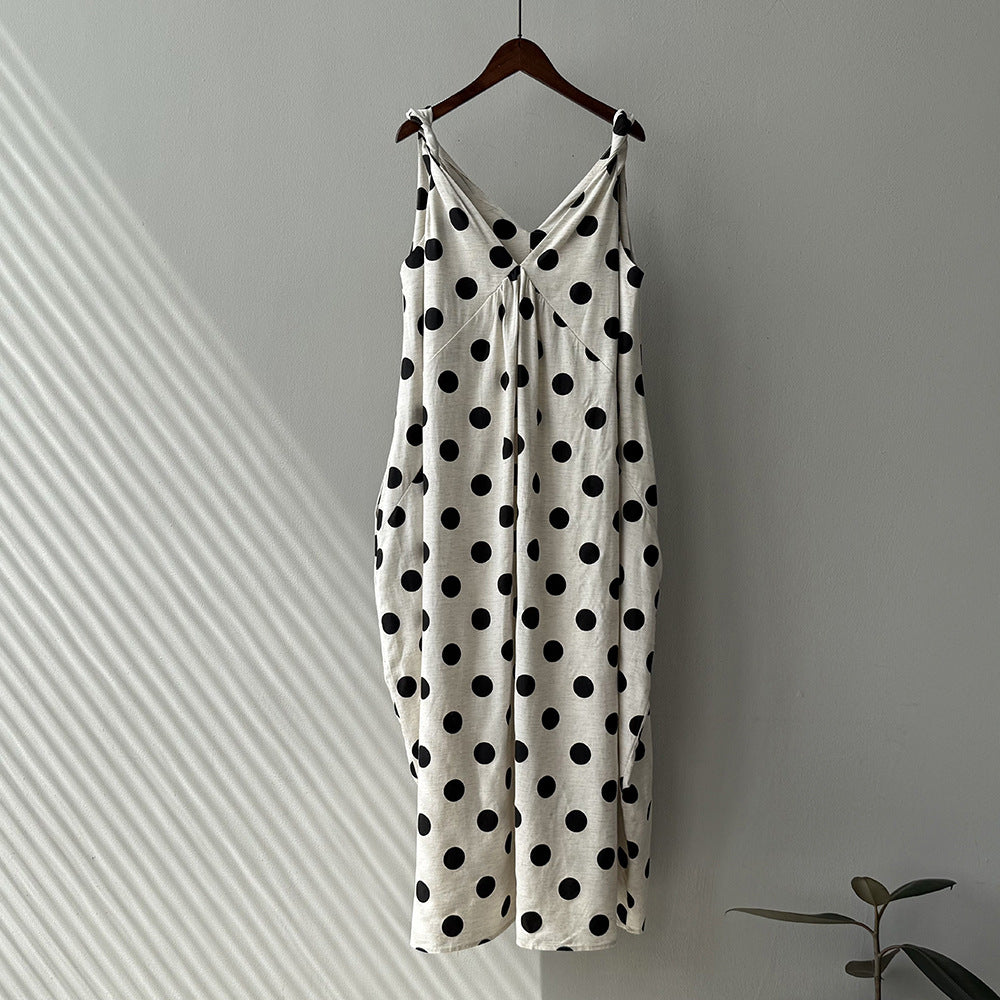 V-neck Polka Dot Dress RH013015