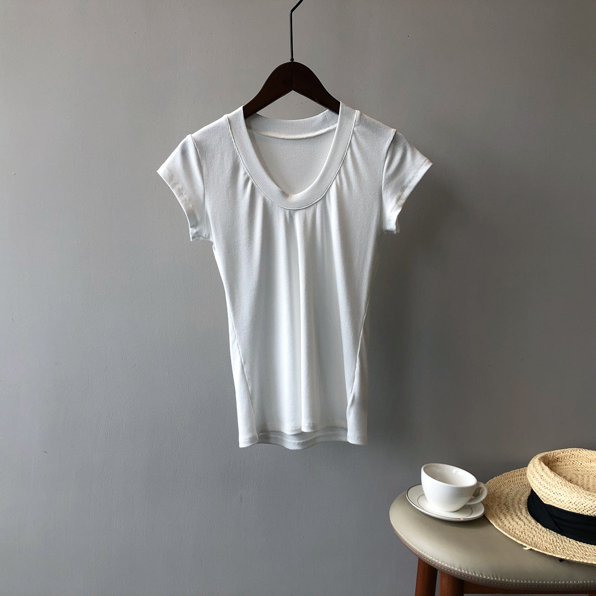 Solid Color Stretch T-shirt RH012956
