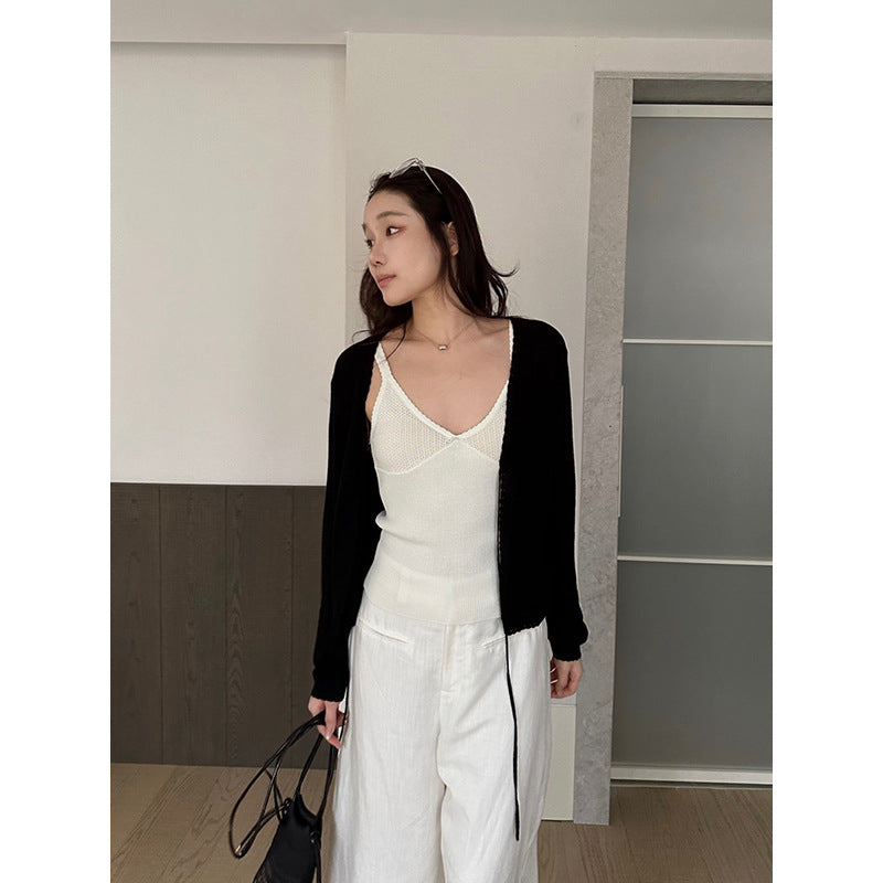 Tencel Wool Tie Knit Cardigan R31171