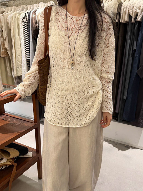 Loose Hollow Knit Cardigan R31184