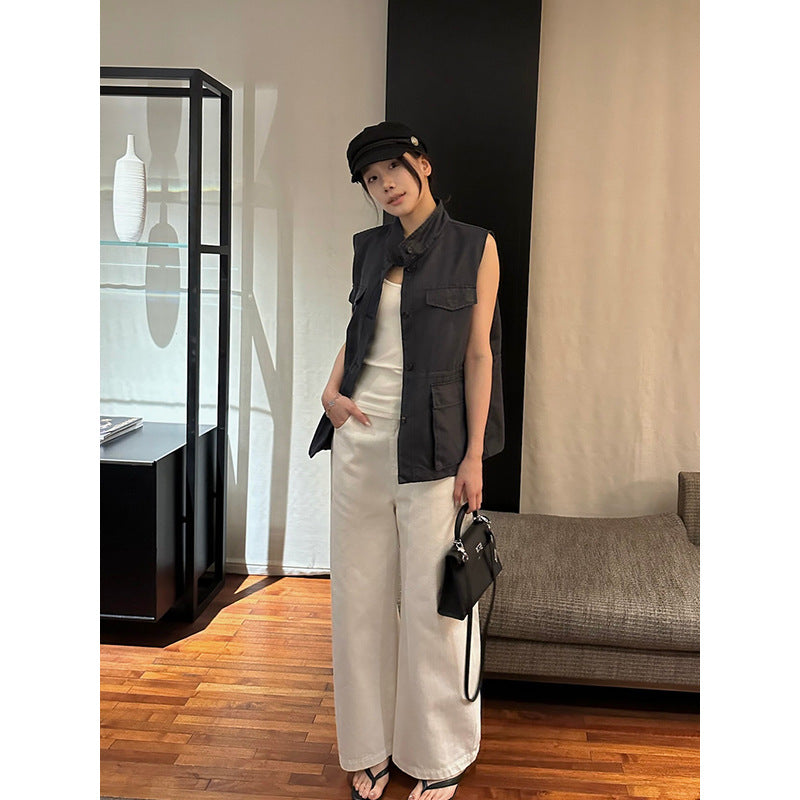 Workwear Pocket Suede Vest R31167