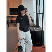 Embroidered Round Neck Knit Top R31170