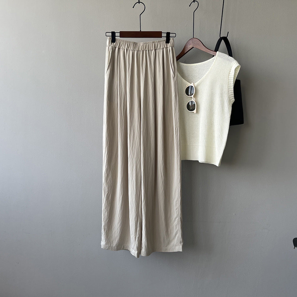 Elastic Waist Straight Trousers RH012979