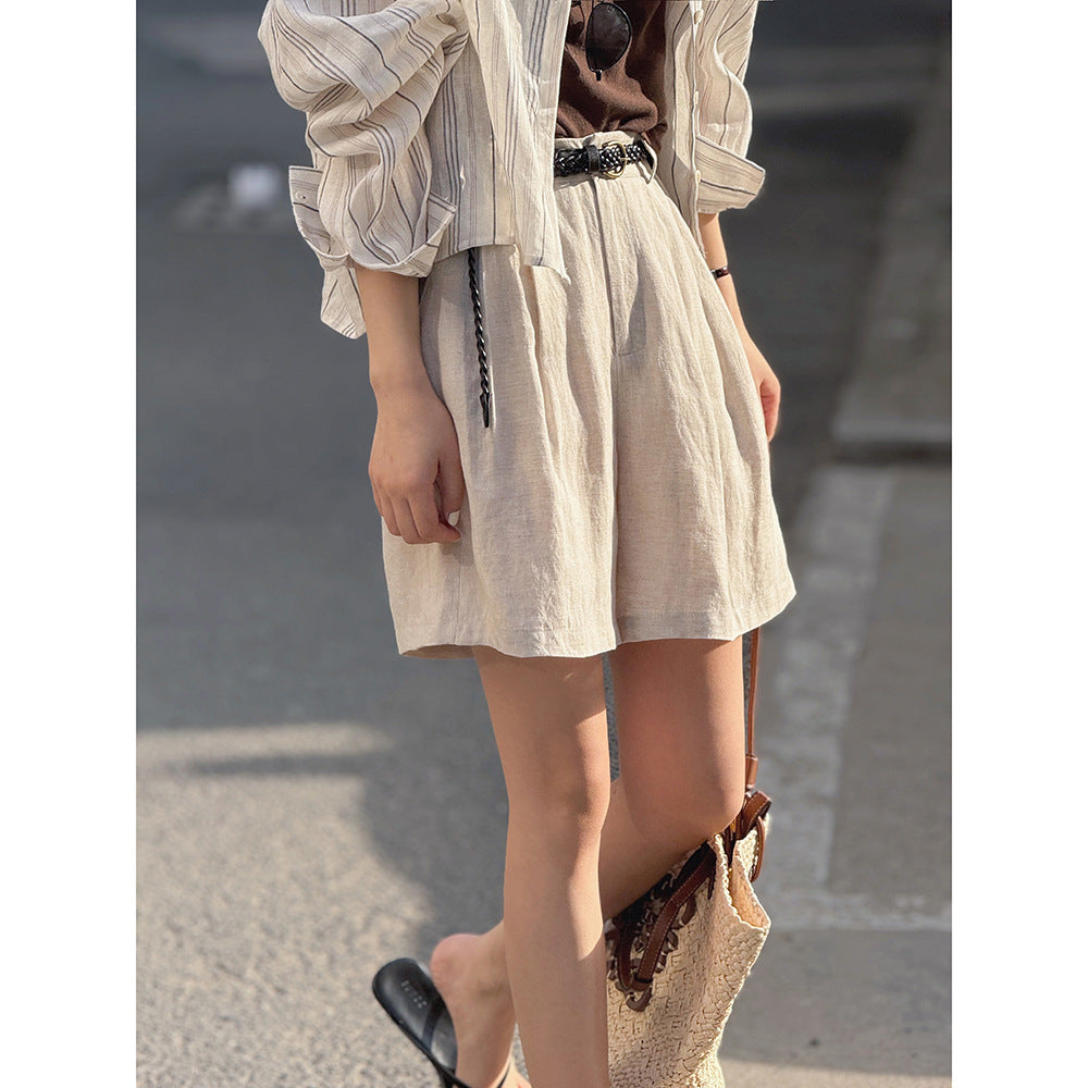 Linen Wide-leg Straight Pants RH013031