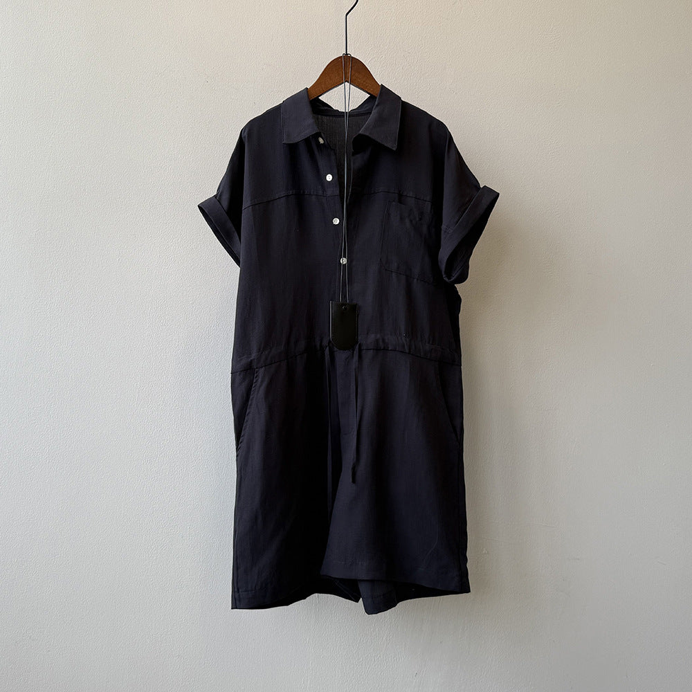 Tencel Linen Short-sleeved Jumpsuit RH013033