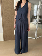 V-neck Vest & Wide-leg Pants Set R31114