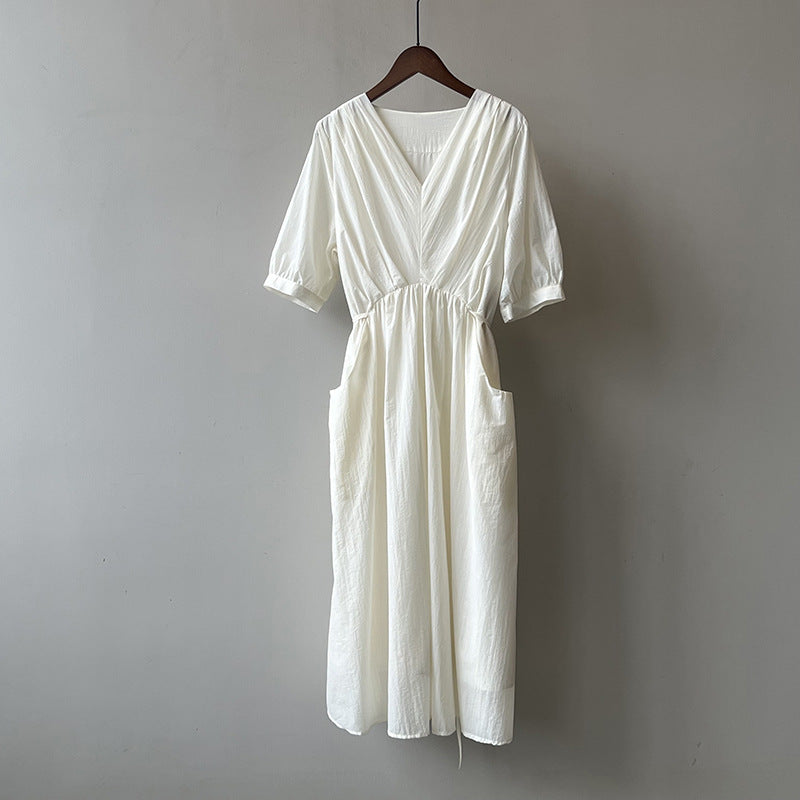V-neck Pleated Dress RH013017