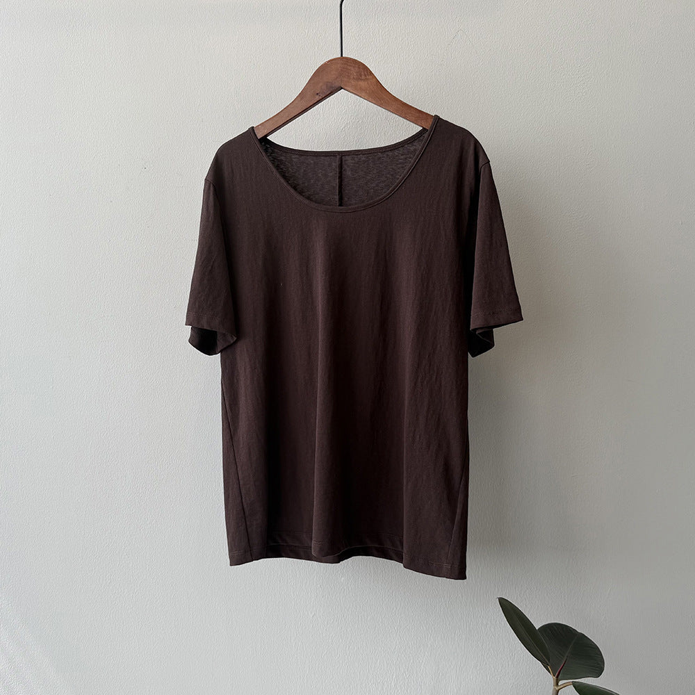 Loose Crew Neck Short Sleeve T-Shirt RH012954