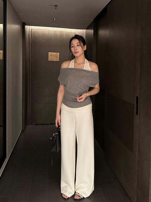 Halter Color Block T-shirt R31105