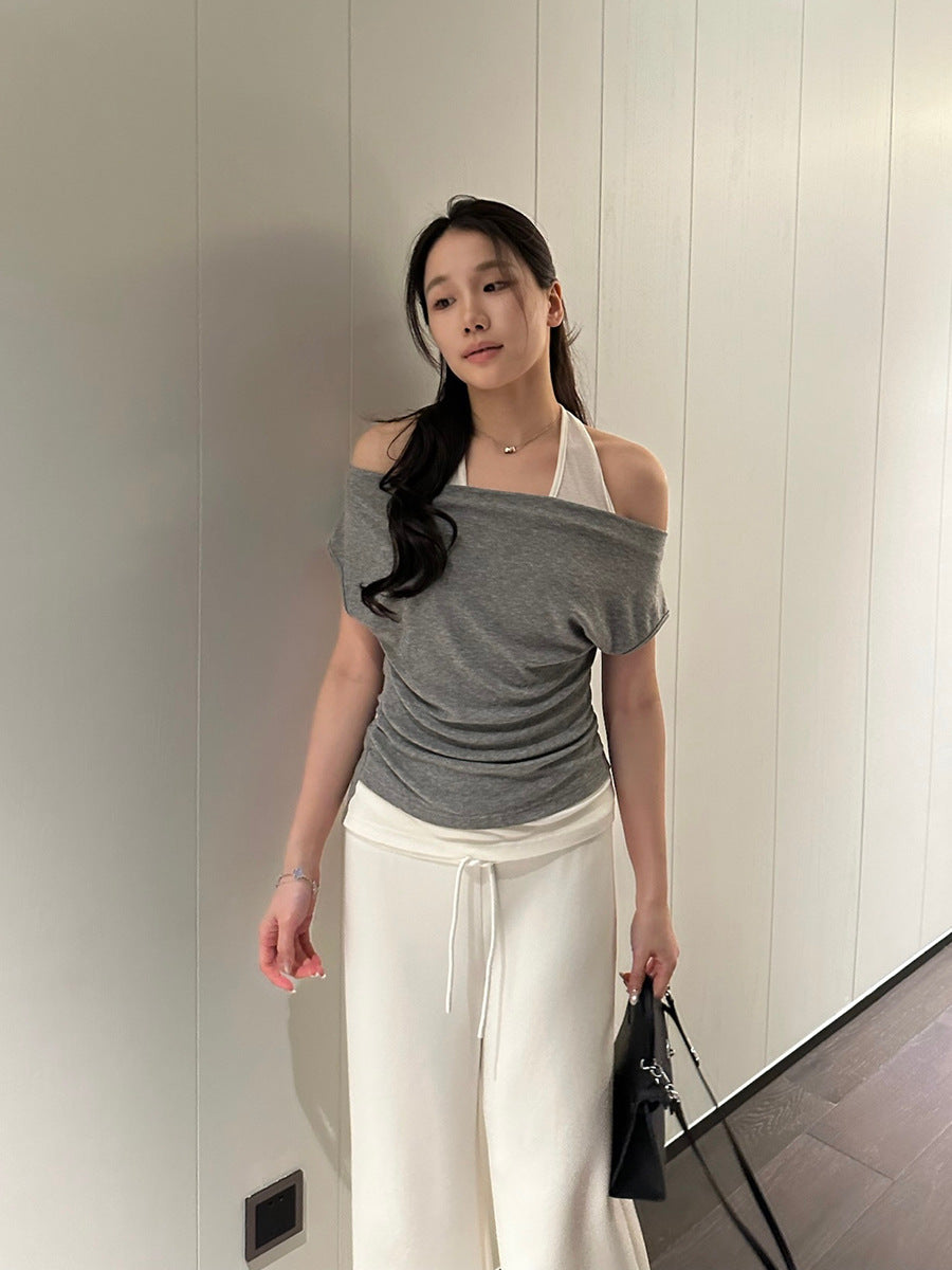 Halter Color Block T-shirt R31105