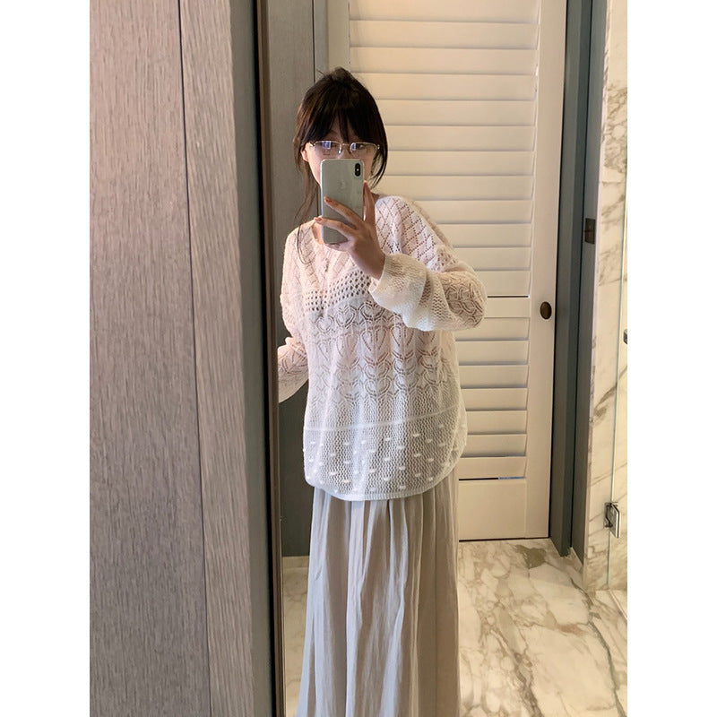 Hollow Crochet Knit Top R31152