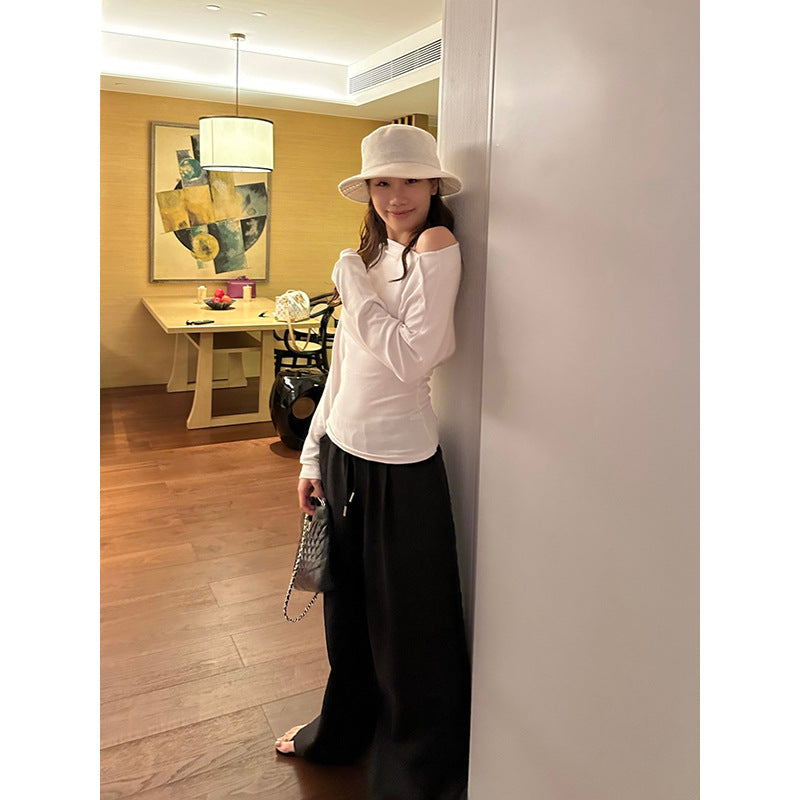 Asymmetric Button Long Sleeve Top R31149