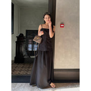 Button Camisole & A-line Skirt Set R31113