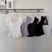 Solid Square Neck T-shirt R31104