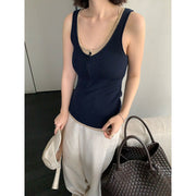 Color Block Fake Two-Piece Knit Vest R31176