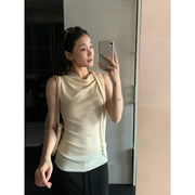 Side Tie Simple Tencel Knit Top R31161