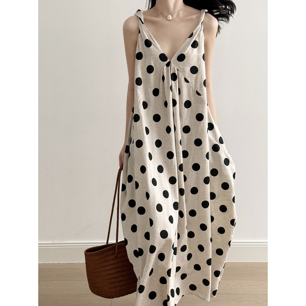 V-neck Polka Dot Dress RH013015
