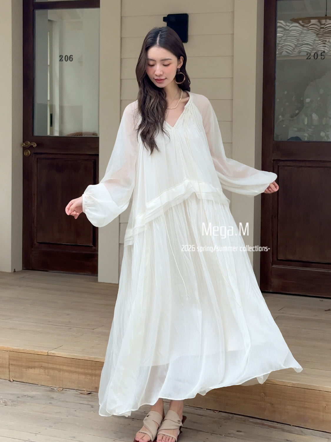 Mag dream, spring and summer new mesh slack blouse dress French retro high-end holiday dress