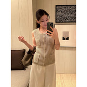 Buttoned Knit Vest R31173