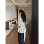 Tie Design Round Neck Loose Knit Top R31156