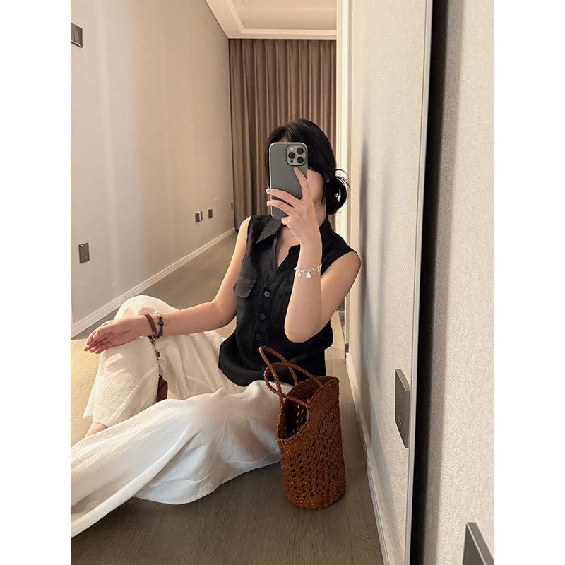 Linen Sleeveless Shirt R31108